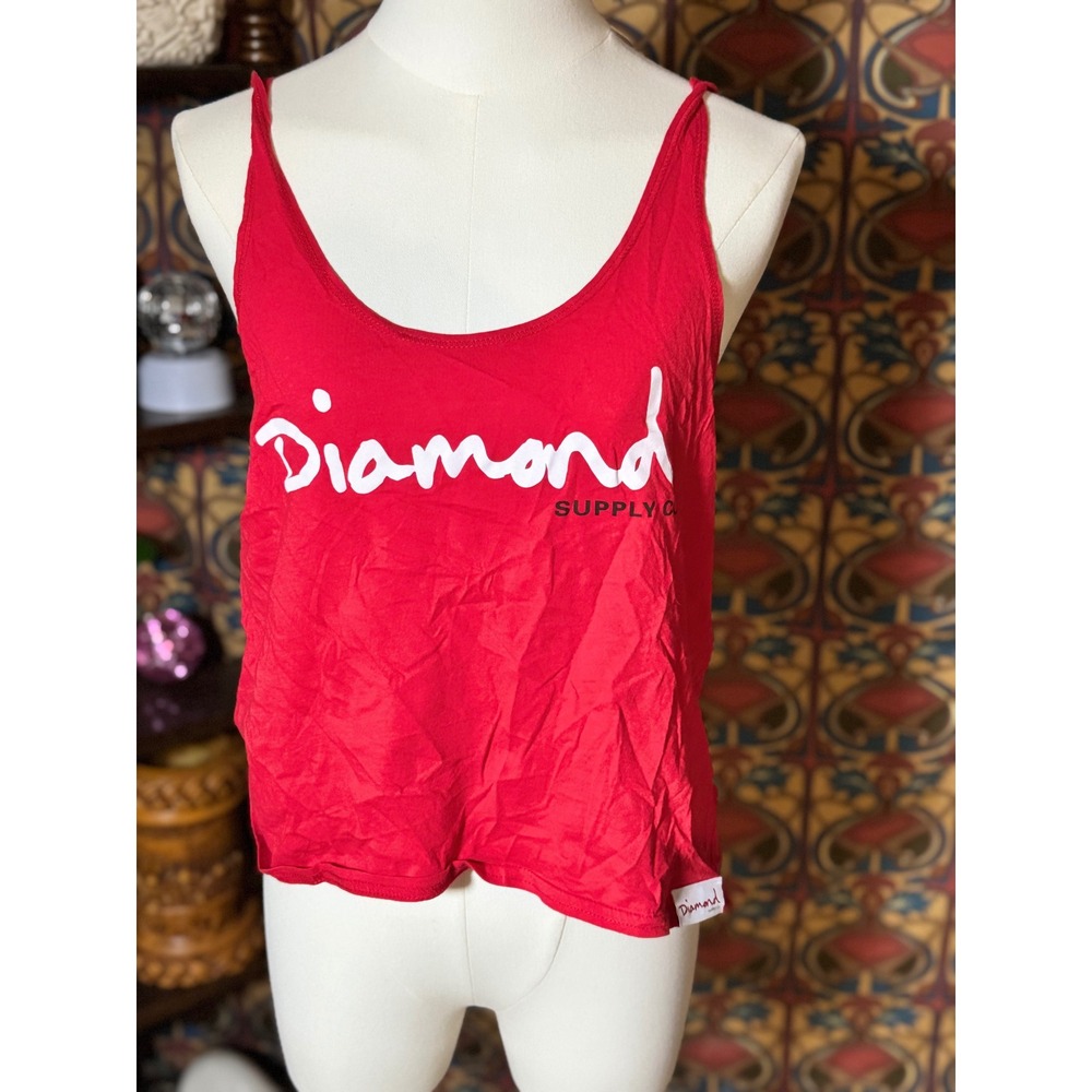 Diamond Supply Co. Red Sleeveless Tank Top Women's Casual